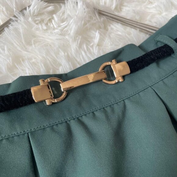 Zarae Belted Mid-Length Flare Skirt Green - Picture 2 of 5